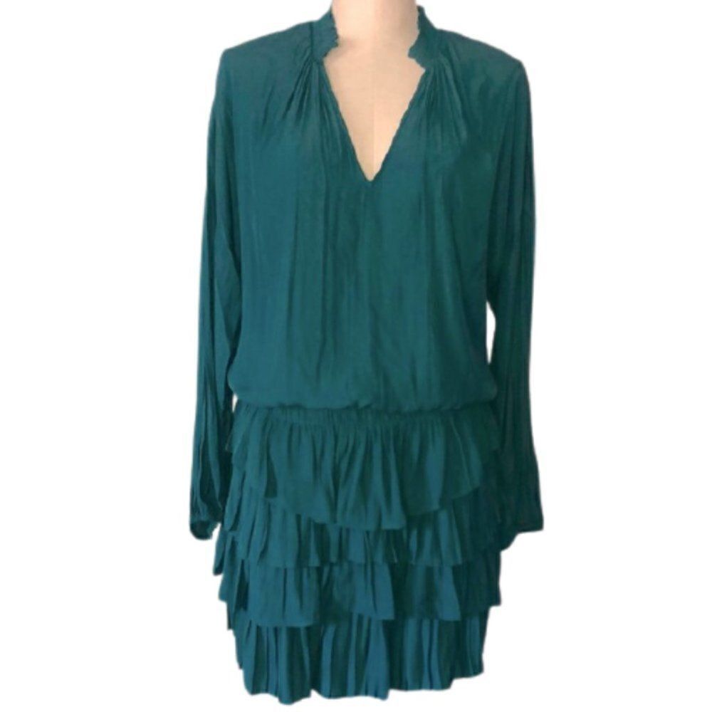 Ramy Brook Juniper Mini Dress in Forest Green sz L NWT